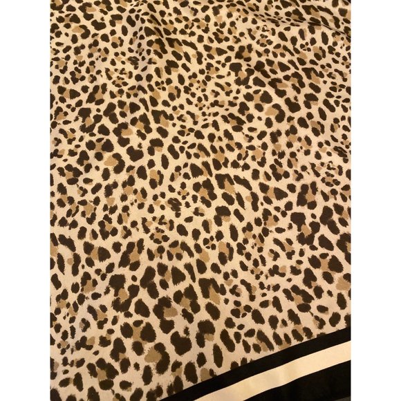 Animal Print Brown Black Silk Scarf Square - Picture 3 of 5